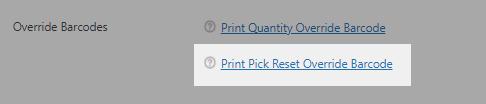 pickingpal print pick reset override barcode